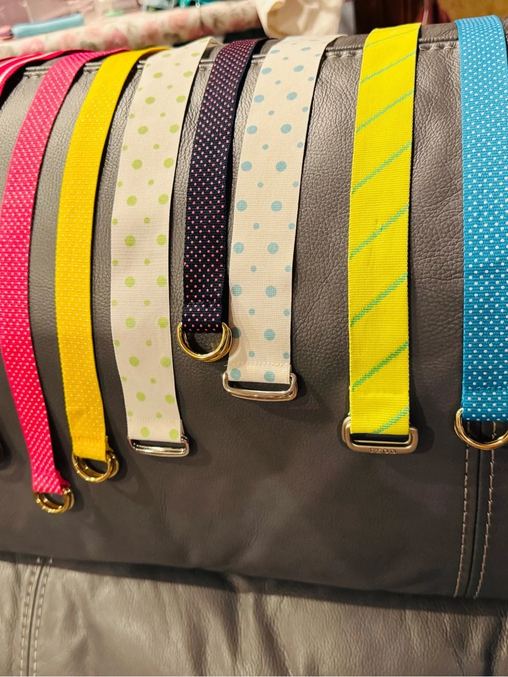 11 Polka Dot and Solid RibbonBelts Vintage - Multicolor